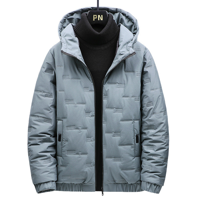 Herren Gefütterte Steppjacke mit Kapuze und geometrischer Steppung Shop Nory
