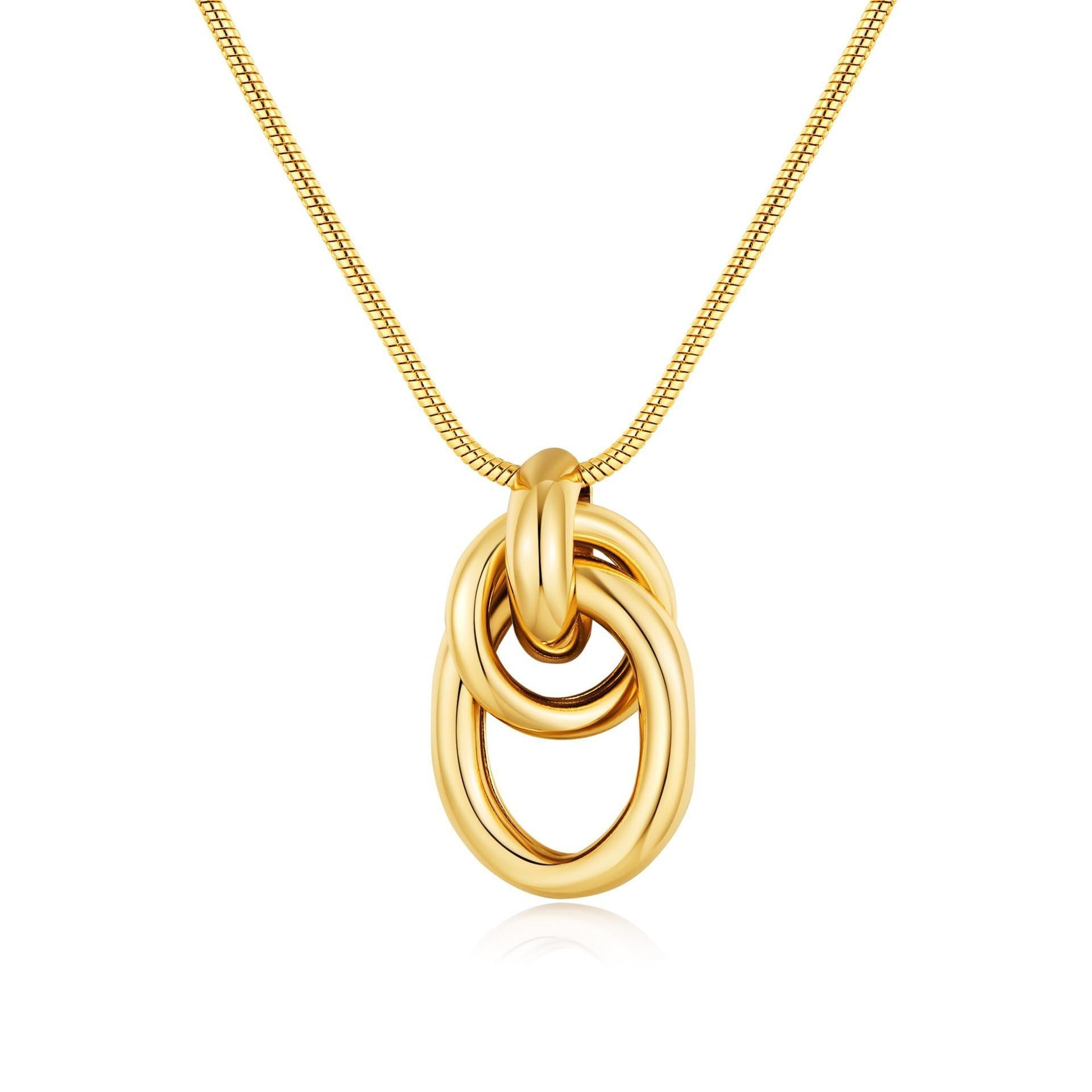 Damen Schmuck-Halskette mit modernem, geschwungenem Pendel in luxuriösem Design Shop Nory