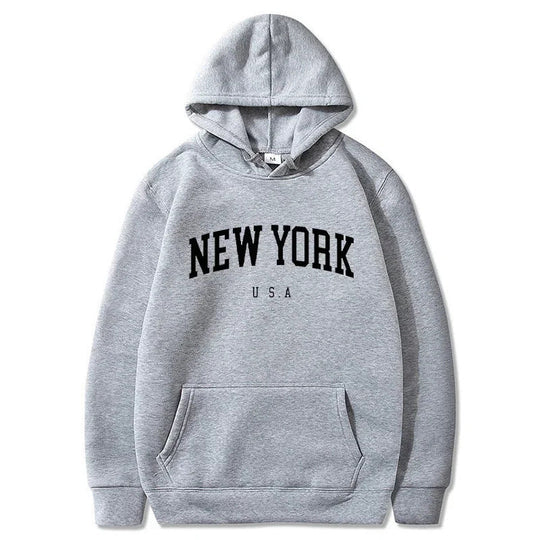 Damen Kapuzenpullover mit modischem New York Print und bequemer Passform