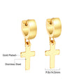 Damen Hängende Kreuz Ohrringe aus edelstahl mit goldplattierter Oberfläche Shop Nory