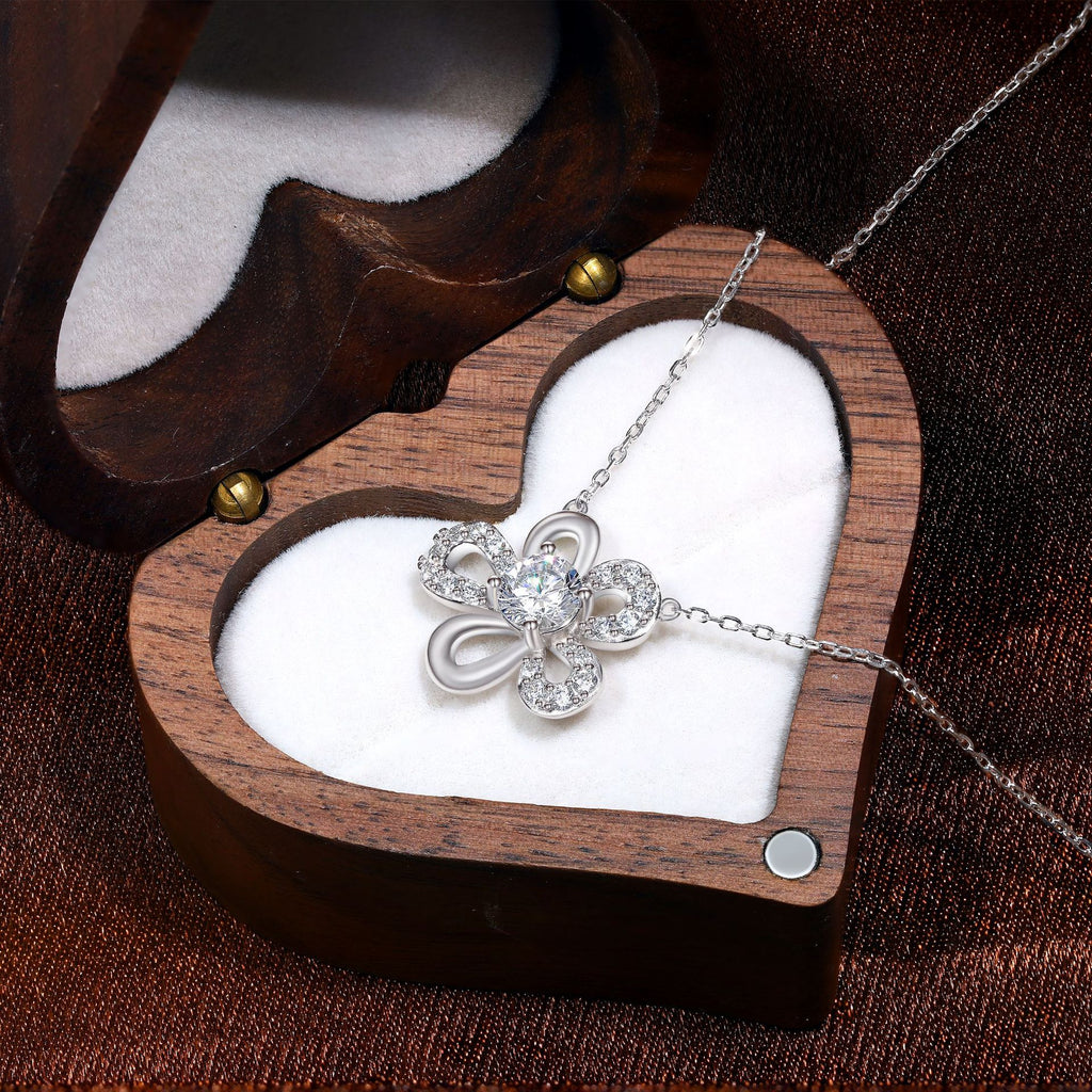 Damen Halskette mit floralem Design und funkelndem Zirkonia-Besatz Shop Nory
