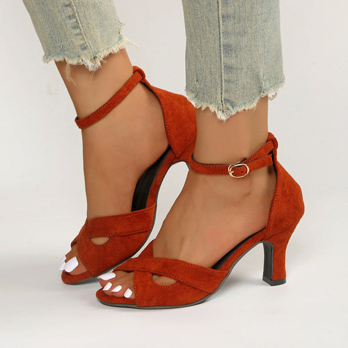 Damen elegante Sandalen mit geschlungenem Riemen und komfortablem Blockabsatz Shopnory