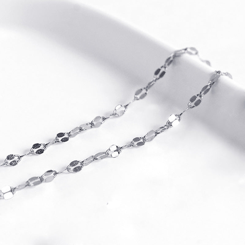 Damen feine Kette mit glänzenden, ovalen Glieder-Elementen Shop Nory