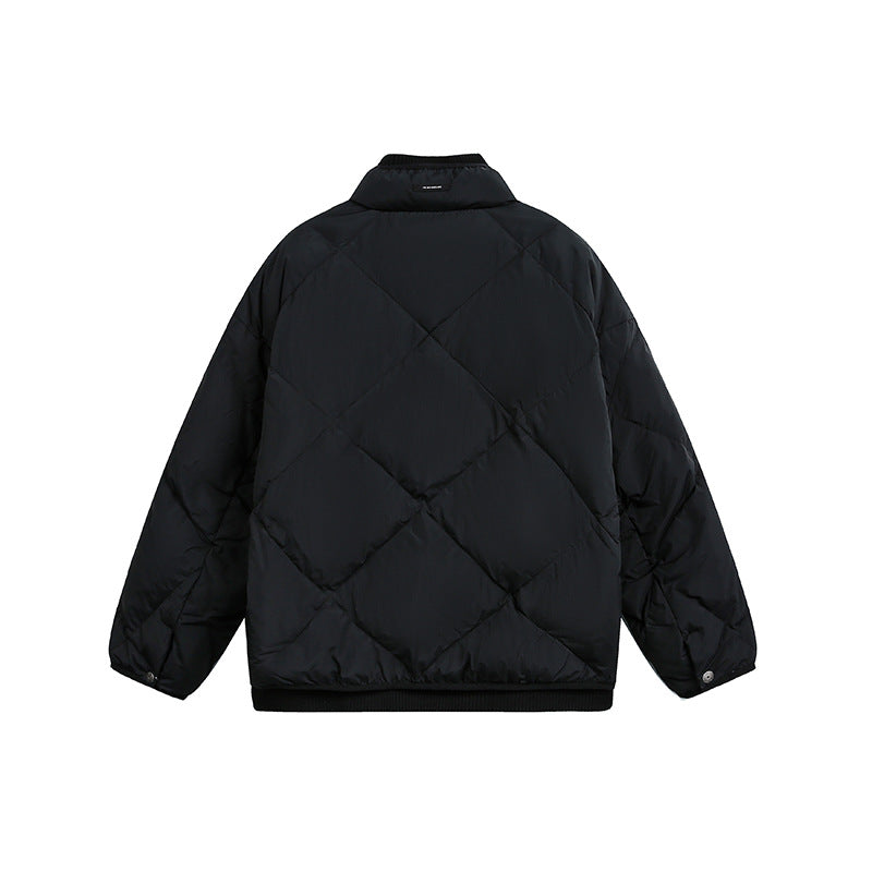 Unisex Boxy gesteppte Winterjacke mit Stehkragen und Rippbündchen Shop Nory