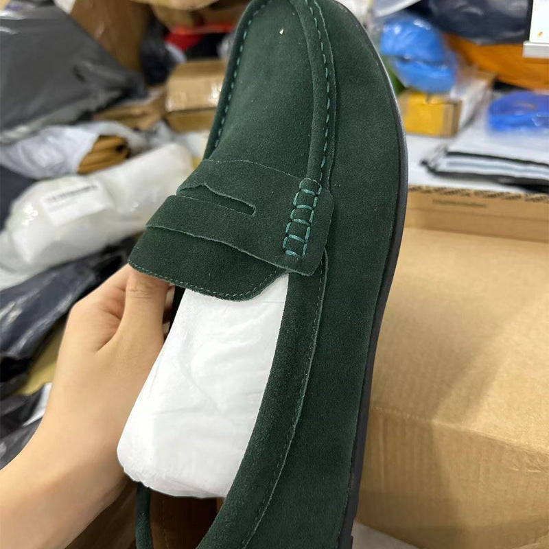Herren nan eleganter Wildleder-Loafer mit handgenähter Moccasinnaht und rutschfester Gummiprofilsohle