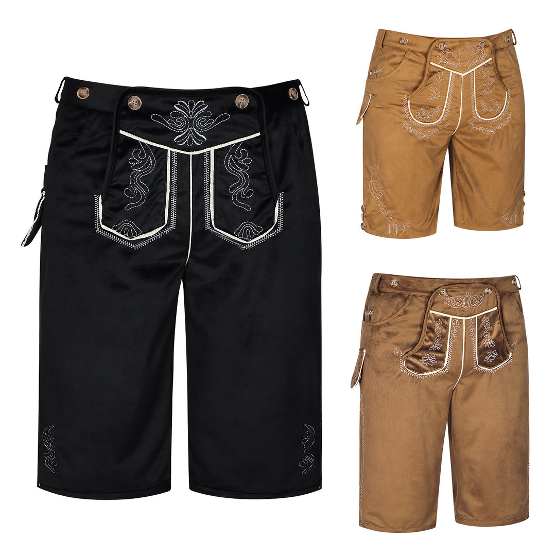 Herren nan kurze Trachtenhose mit besticktem Hosenlatz und Komfortbund Shop Nory