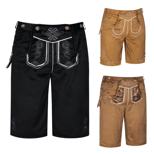 Herren nan kurze Trachtenhose mit besticktem Hosenlatz und Komfortbund Shop Nory