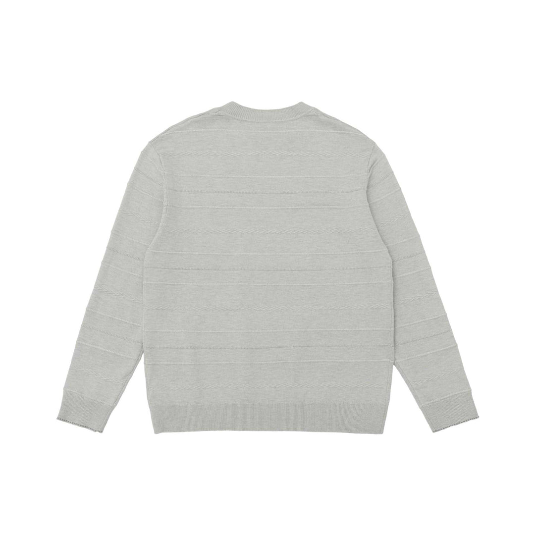 Unisex Leichter Rundhalspullover aus Baumwollmischung mit dezenter Strukturstreifen‑Optik und geripptem Saum Shop Nory