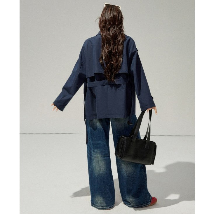 Damen Kurztrenchcoat mit taillierendem Gürtel und doppeltreiher Knopfleiste Shop Nory