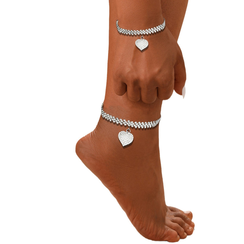 Damen Fußkettchen mit funkelnden Kristallen und elegantem Design Shop Nory