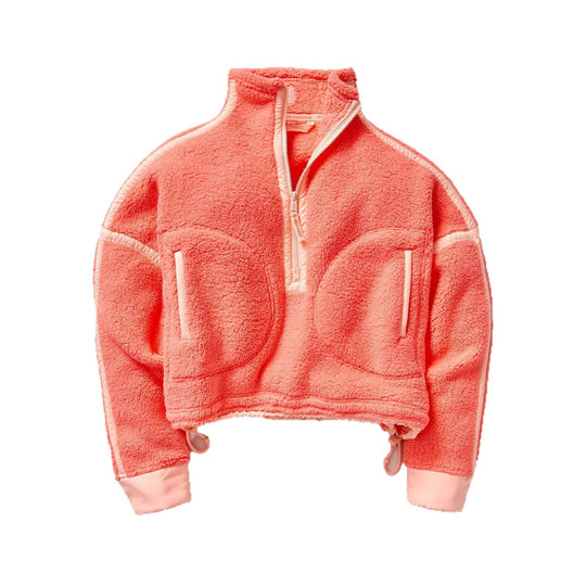 Damen Modischer Fleece-Pullover mit hohem Kragen