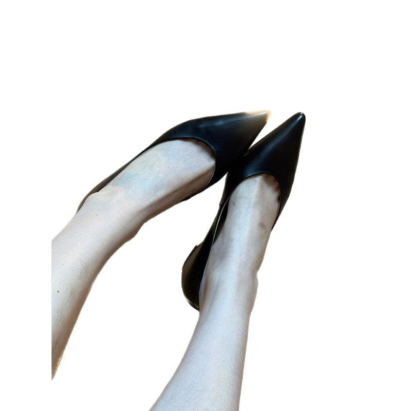 Damen Elegante spitz zulaufende Slipper‑Ballerinas aus softem Glattleder mit minimalem Keilabsatz Shop Nory