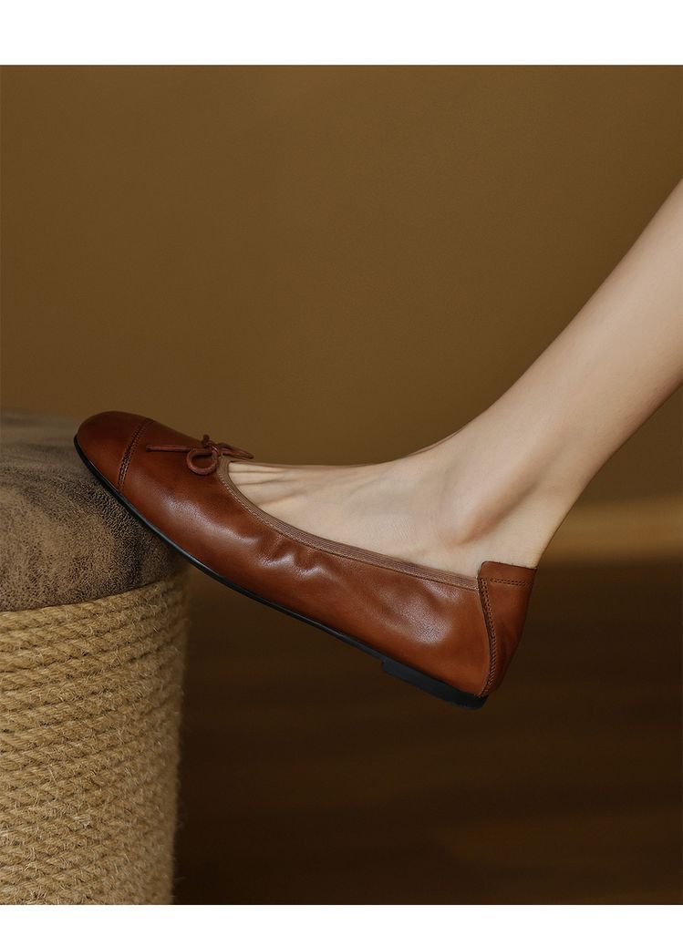 Damen Ballerinas mit elegantem Schleifenakzent aus hochwertigem Leder
