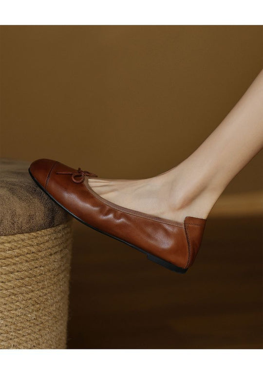 Damen Ballerinas mit elegantem Schleifenakzent aus hochwertigem Leder