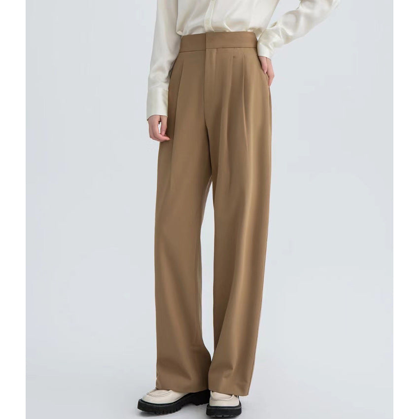 Damen Hochtaillierte Plissee-Bundhose mit weitem Bein Shop Nory