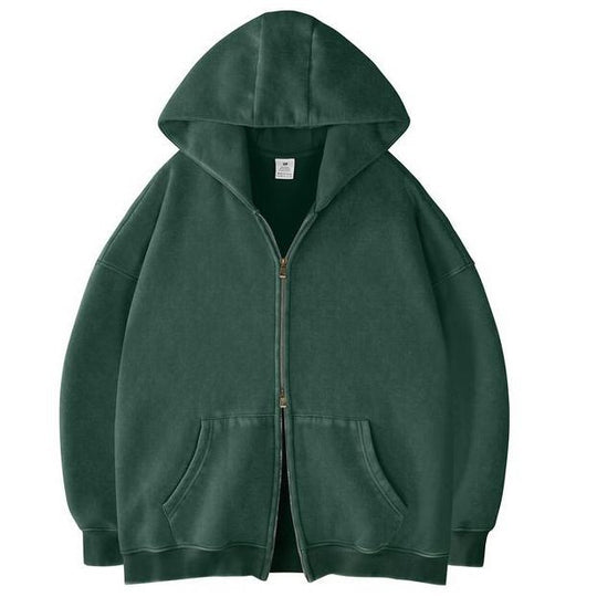 Unisex Oversized Kapuzenjacke mit Doppelreißverschluss und Kängurutaschen Shop Nory
