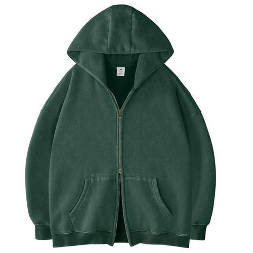 Unisex Oversized Kapuzenjacke mit Doppelreißverschluss und Kängurutaschen Shop Nory
