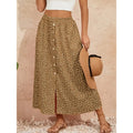 Damen Maxirock mit floralen Knopfdetails und seitlichem Schlitz Shopnory