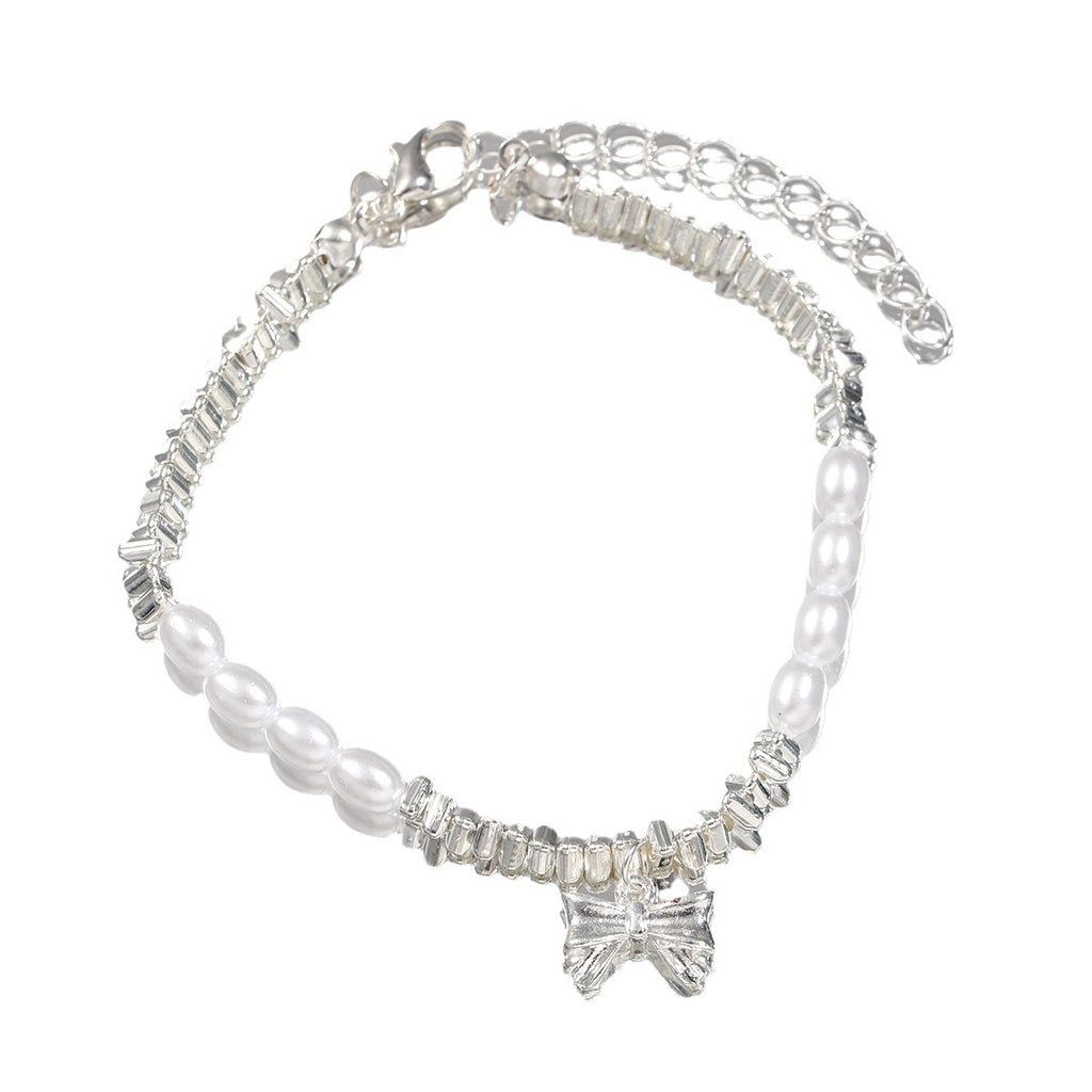 Damen zarte Halskette mit verspieltem Herzanhänger und eleganten Perlen Shop Nory