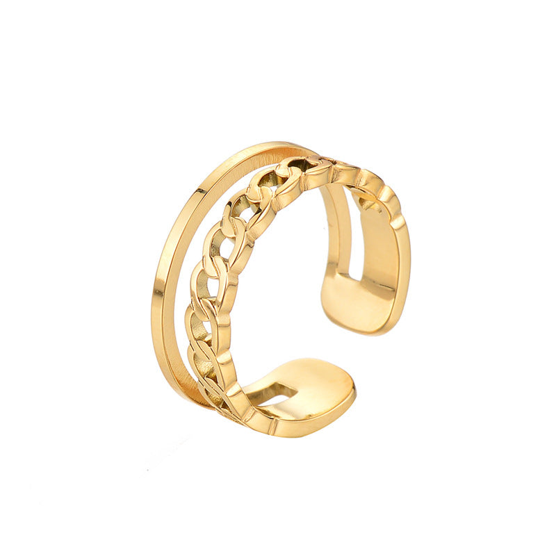 Damen Metallring mit eleganten Kettenelementen Shop Nory