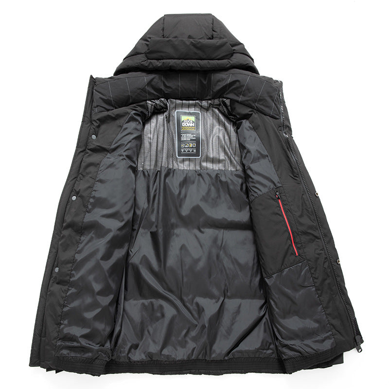 Herren Thermo-Steppjacke mit Daunenmix, winddichter Kapuze und Multifunktions-Taschen Shop Nory