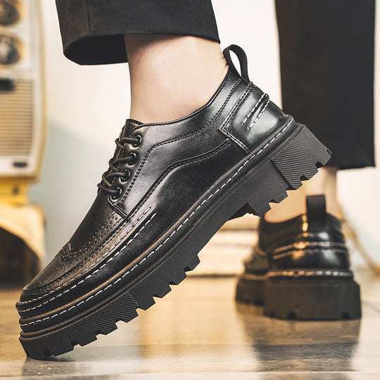 Herren Plateau-Derby mit Brogue-Details und profilierter Gummisohle Shopy Nory