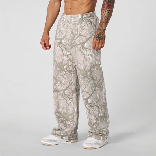 Herren nan weite Camouflage-Jogginghose mit elastischem Komfortbund und Oberschenkel-Logo