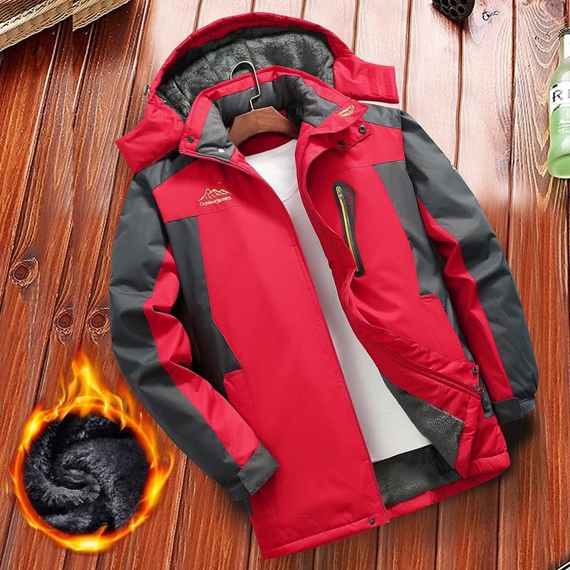 Herren gefütterter Winter‑Outdoorparka mit Teddyfleece‑Innenlage, Kapuze und wasserabweisender Shell Shop Nory