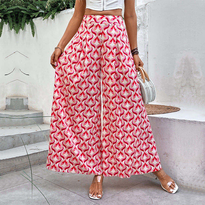 Damen Weite Hosen mit buntem Muster Shop Nory