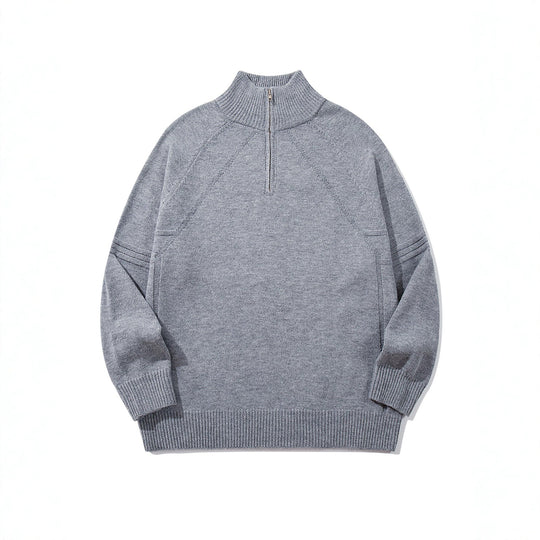 Unisex Halfzip-Strickpullover mit hohem Rippkragen und Raglanärmeln Shop Nory