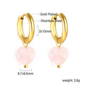 Damen Ohrstecker mit herzförmigem Anhänger aus goldplattiertem Edelstahl Shop Nory