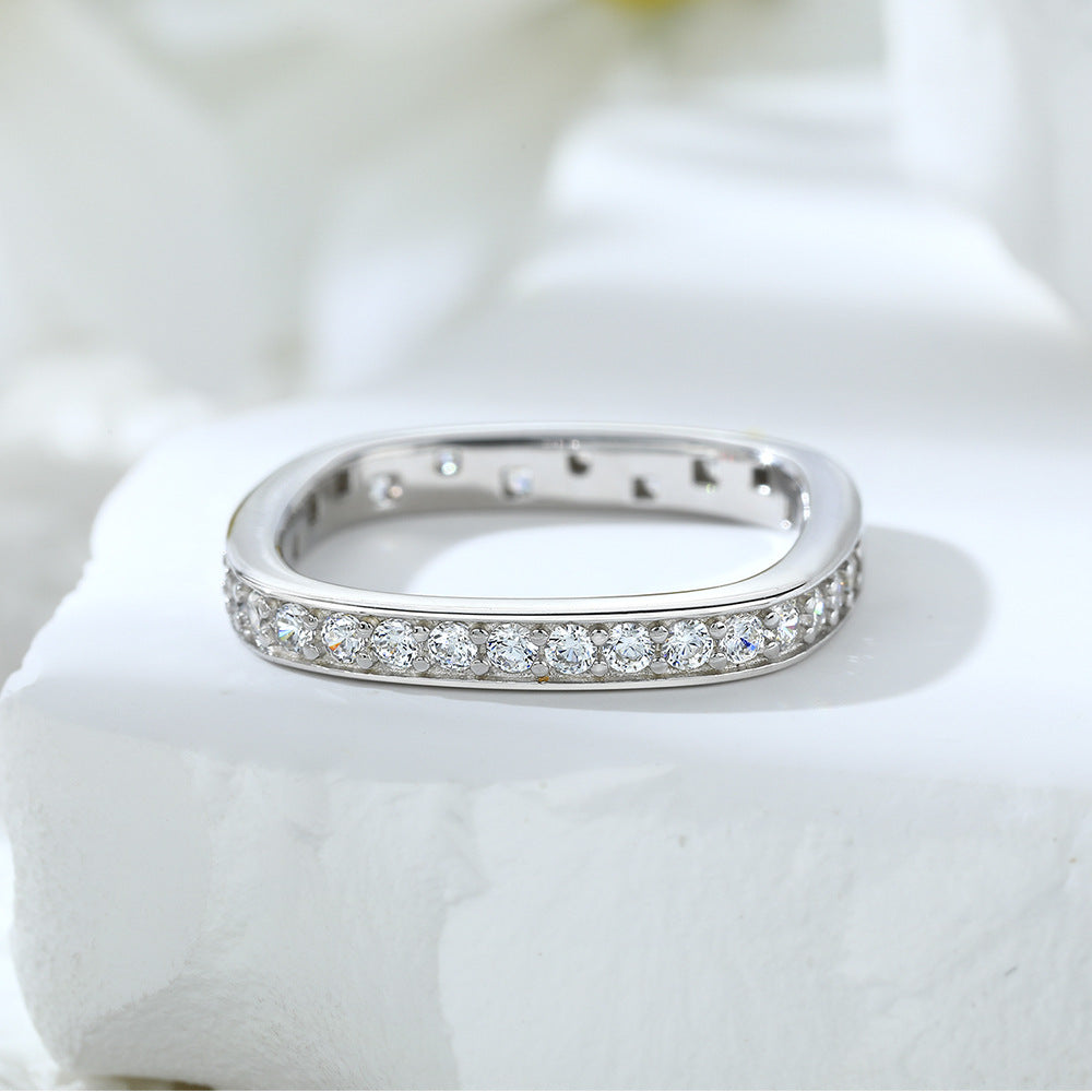 Damen Eternity Ring mit funkelndem Zirkonia-Besatz Shop Nory