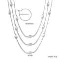 Damen mehrlagige Halskette mit eleganten ovalen Perlen Shop Nory