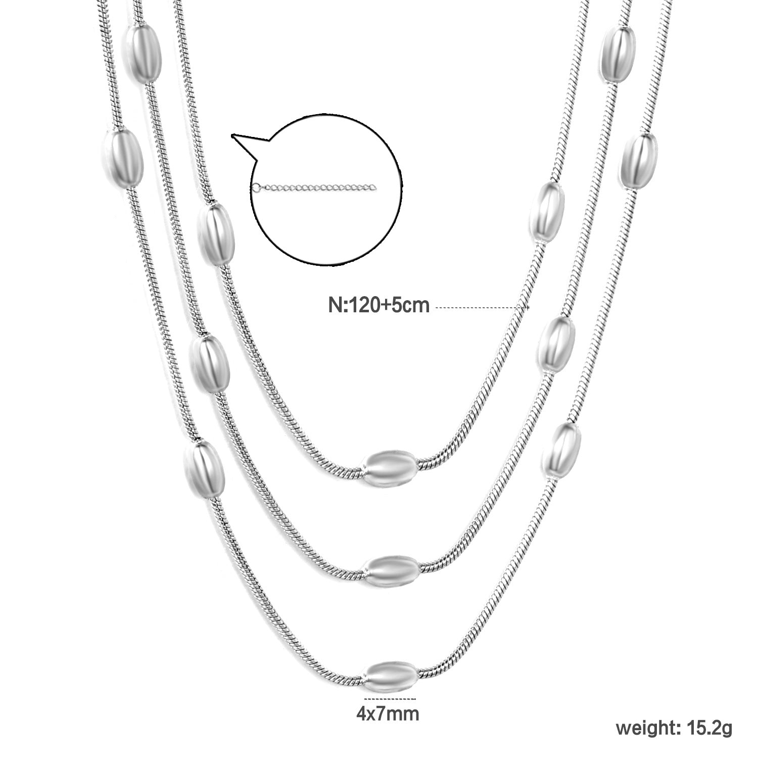 Damen mehrlagige Halskette mit eleganten ovalen Perlen Shop Nory