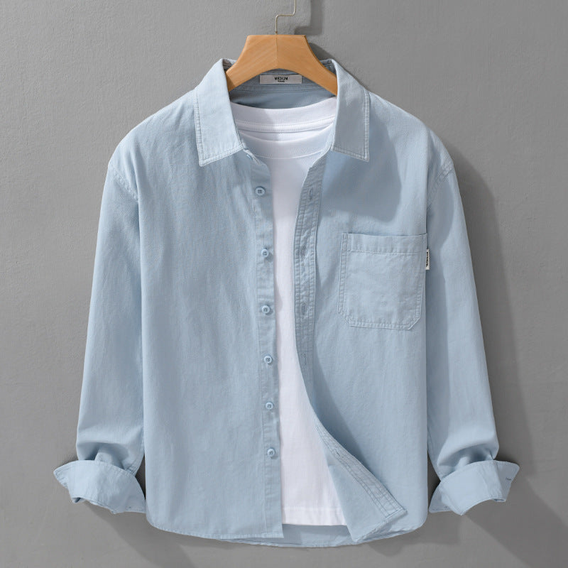 Herren Leichtes Baumwoll-Overshirt mit Brusttasche und Relaxed‑Fit Shop Nory