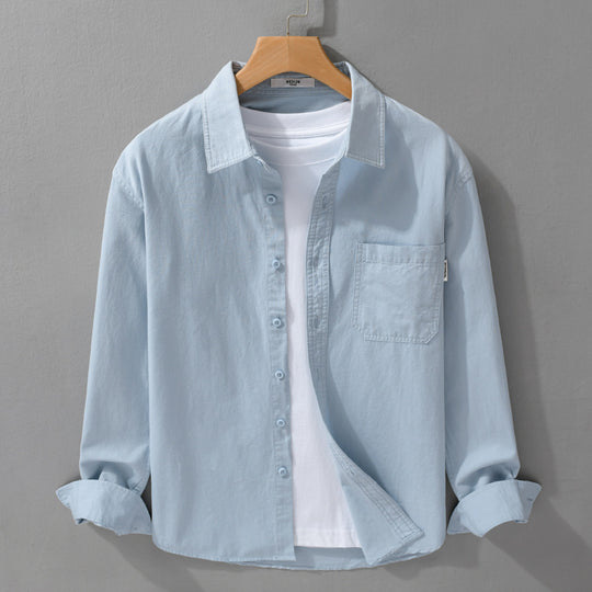 Herren Leichtes Baumwoll-Overshirt mit Brusttasche und Relaxed‑Fit Shop Nory