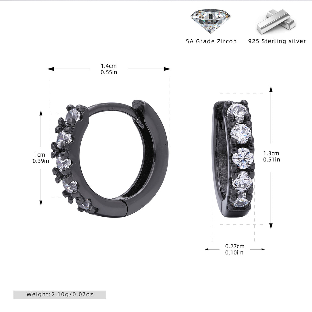Damen Creolen mit funkelnden Zirkonsteinen und modernem Verschluss Shop Nory