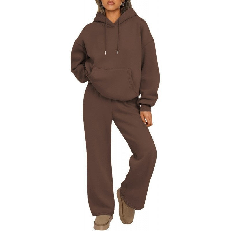 Damen Oversized Hoodie-Set mit Kängurutasche und weiter Palazzohose Shop Nory