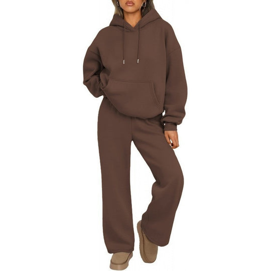 Damen Oversized Hoodie-Set mit Kängurutasche und weiter Palazzohose Shop Nory