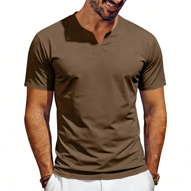 Herren nan V-Ausschnitt-Sportshirt mit ergonomischen Formnähten und elastischem Jersey