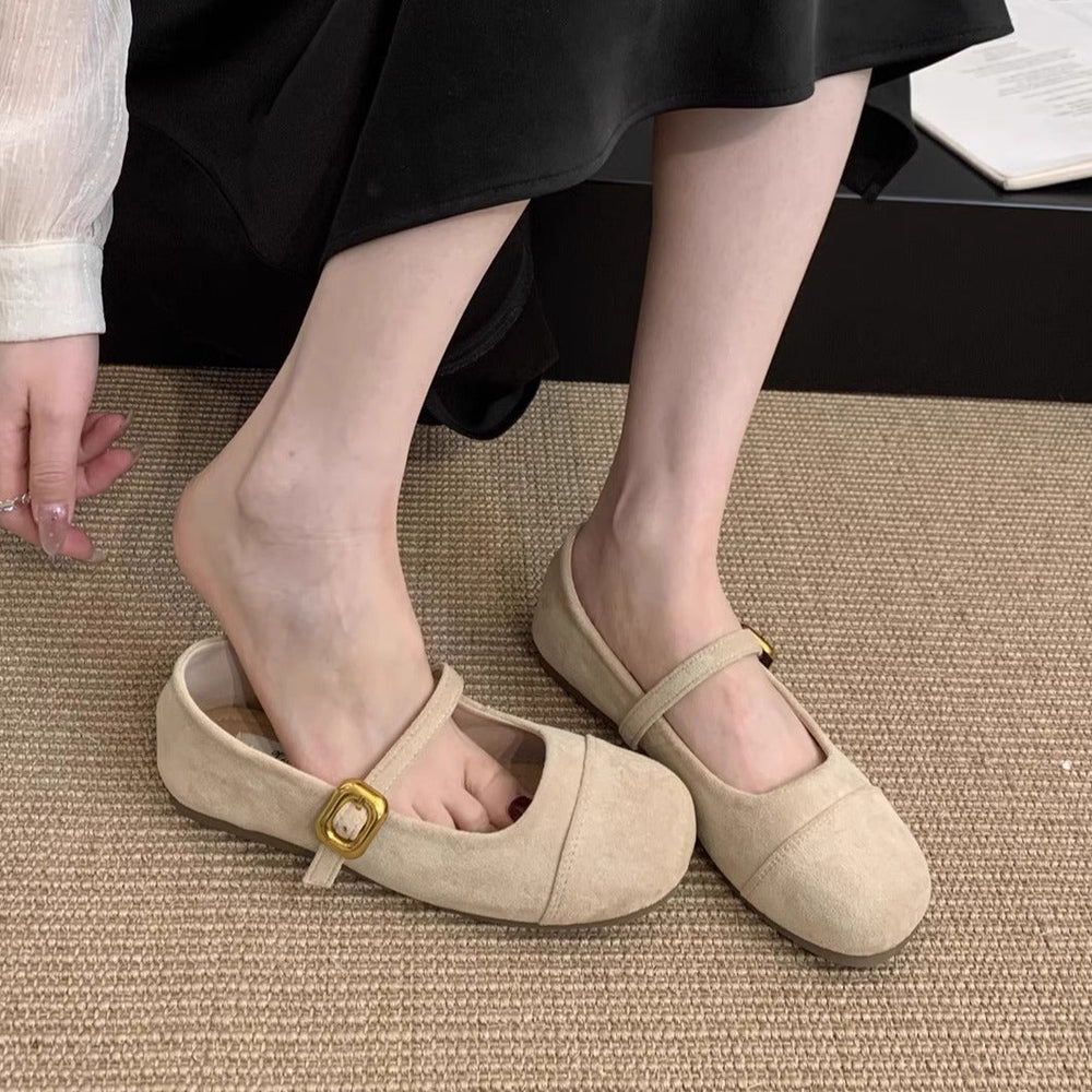 Damen Ballerinas mit verstellbarem Riemen und weichem Innenfutter