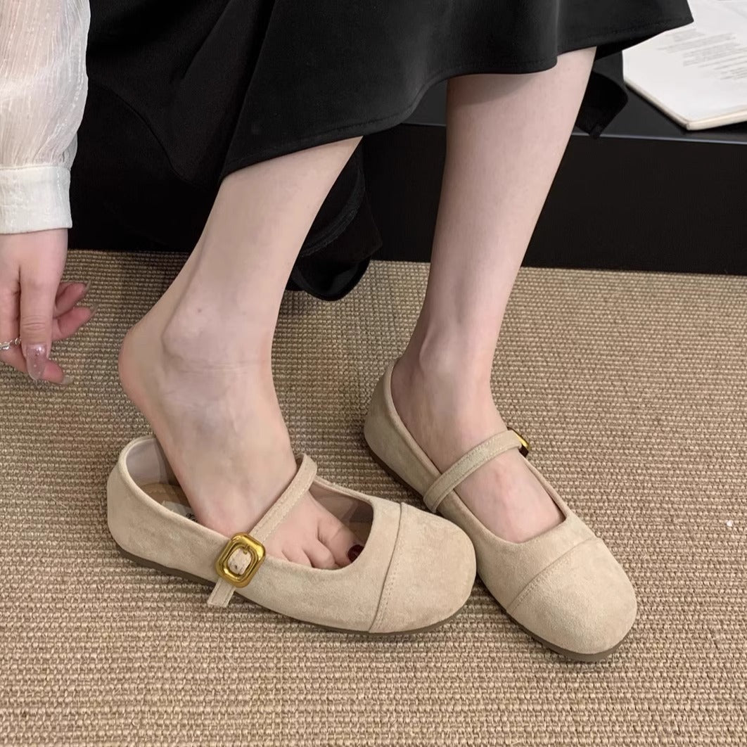 Damen Ballerinas mit verstellbarem Riemen und weichem Innenfutter