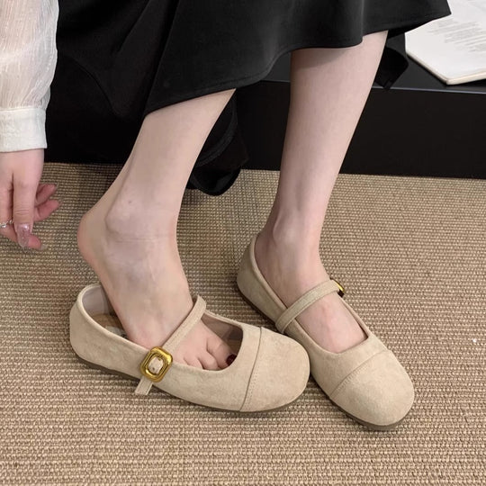 Damen Ballerinas mit verstellbarem Riemen und weichem Innenfutter