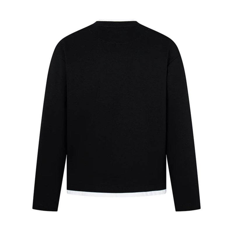 Herren Langärmeliges Henley-Layer-Shirt mit kontrastierendem Innenkragen und modernem Regular-Fit Shop Nory