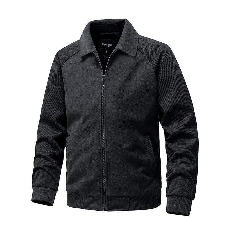 Herren Lässige Sweatjacke mit Reißverschluss und strukturierten Rippenärmeln Shop Nory