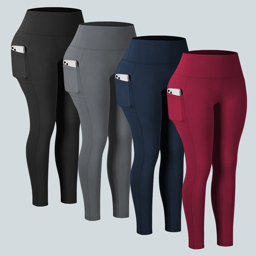 Damen Capri-Trainingstights mit hohem Bund, Slim-Fit und seitlichen Taschen Shopy Nory