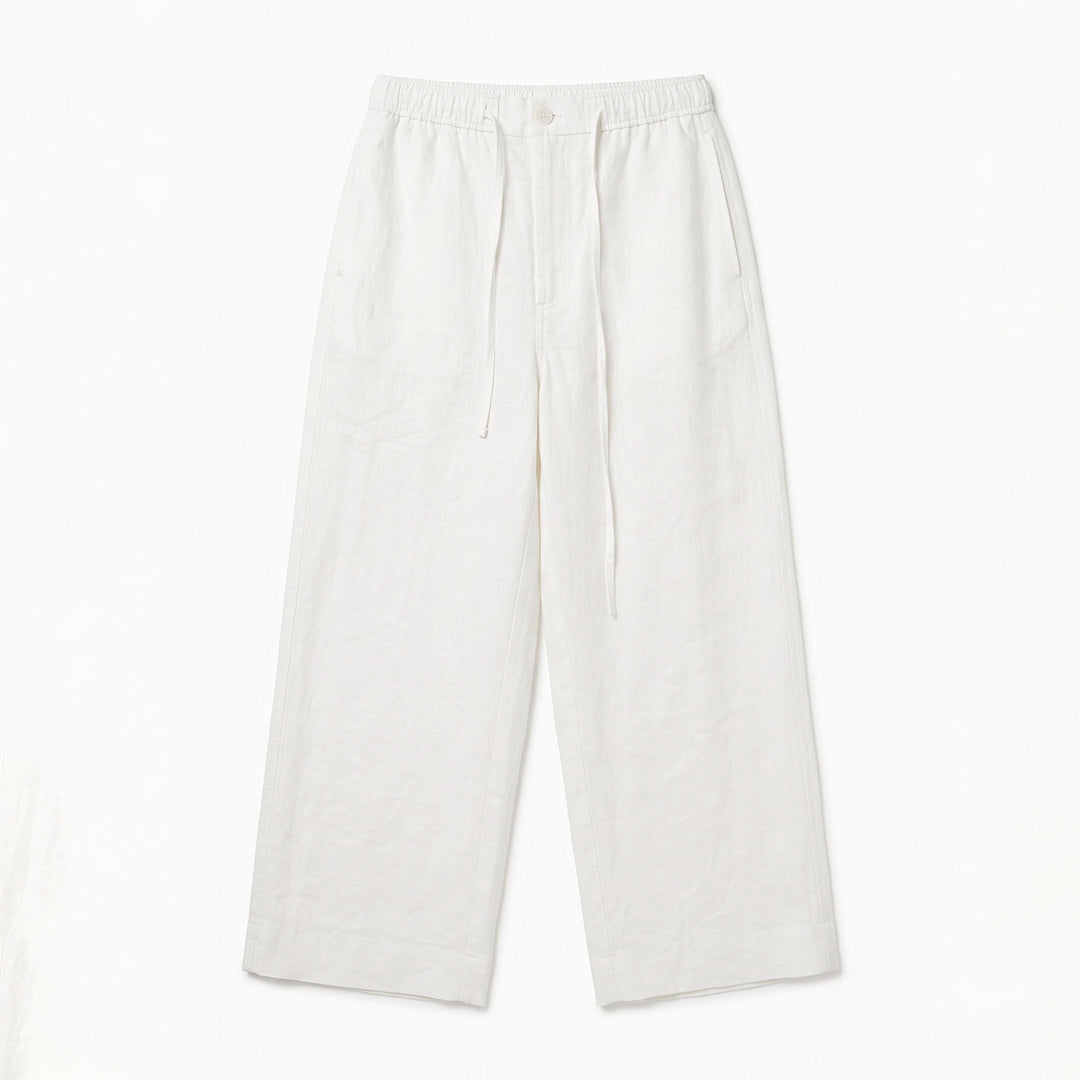 Damen Modische Leinenhose mit elastischem Bund Shop Nory