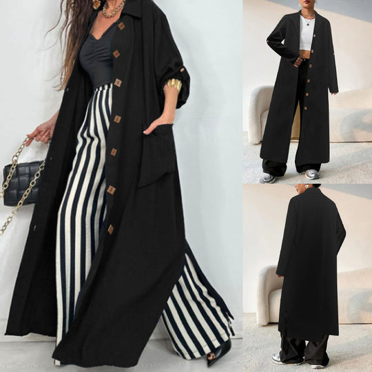 Damen Longline-Mantel mit Hemdkragen und Oversize-Silhouette Shop Nory