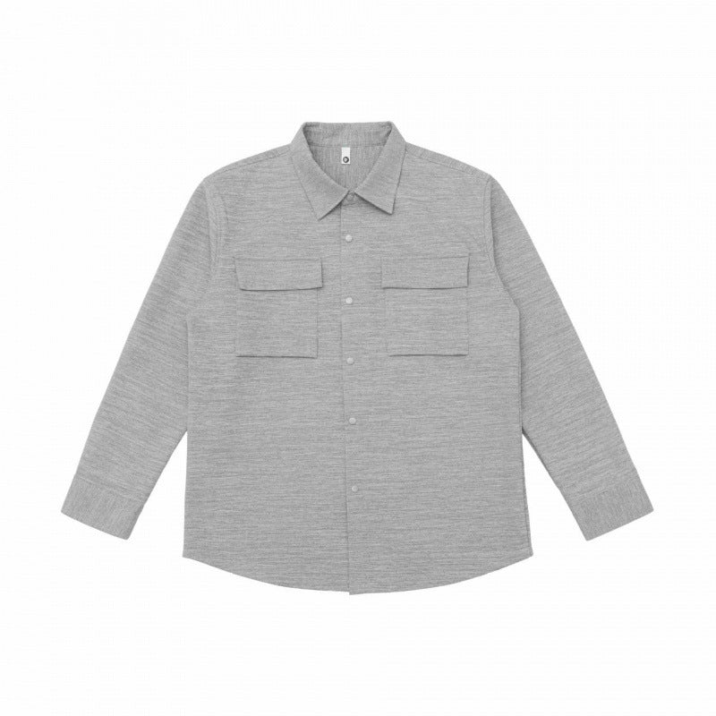 Unisex Overshirt aus strukturierter Strickmischung mit aufgesetzten Klappentaschen Shop Nory