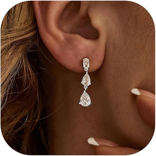 Damen Ohrhänger mit luxuriöser Zirkonia-Anordnung Shop Nory